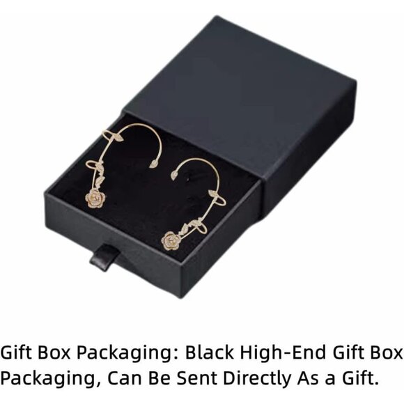 Women's Clip-On Earrings Rose Flower Zircon Non Pierced Zinc Jewelry - Picture 6 of 9